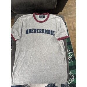 Abercrombie & Fitch Muscle T-Shirt Mens Spellout Embroidered Vintage Y2K Large